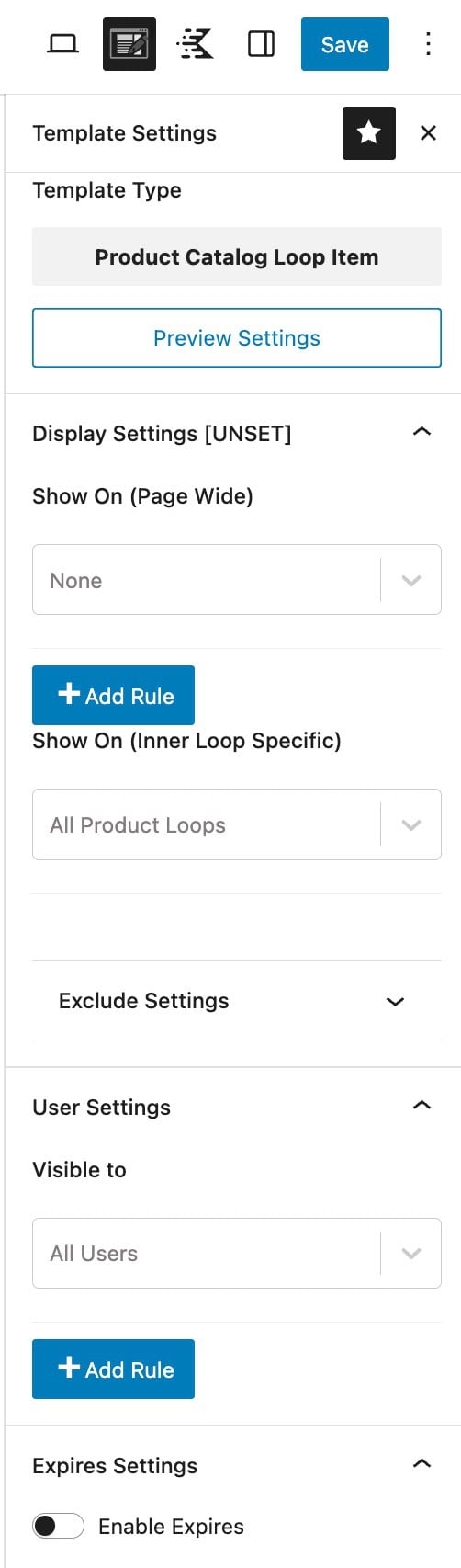 Woo Template Settings