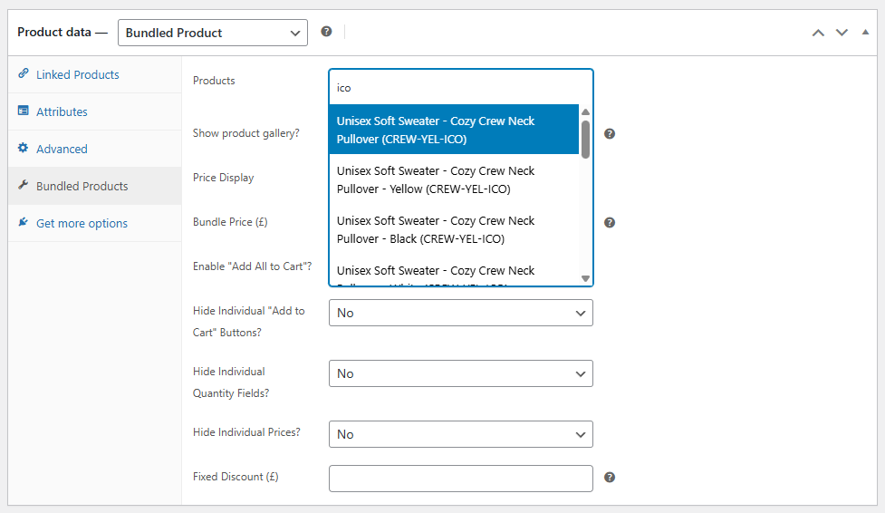 add bundled products