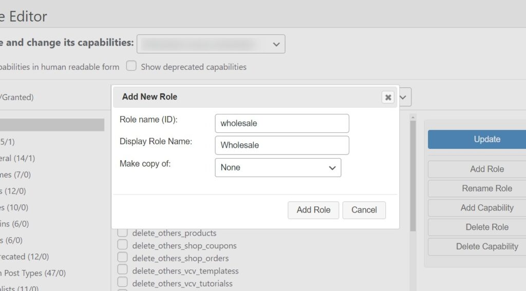 new user role