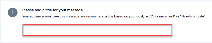 The admin title field in the Promoter message editor