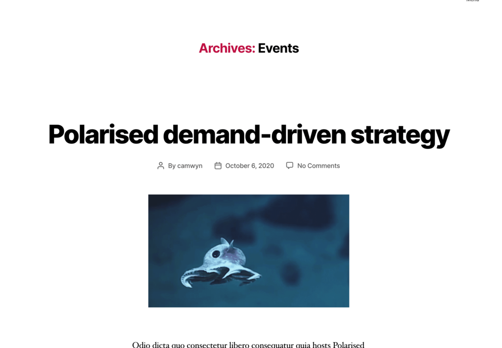 The events archive displayed using the theme's archive template instead of the plugin's calendar template