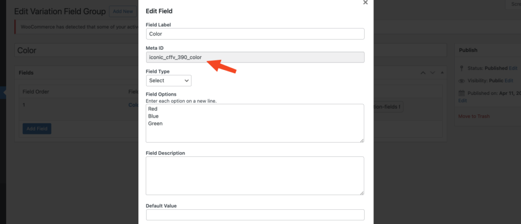Custom fields meta ID/ meta key
