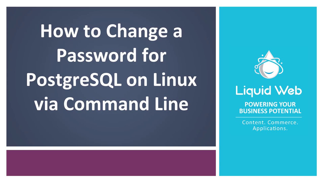 Change a Password for PostgreSQL on Linux via Command Line