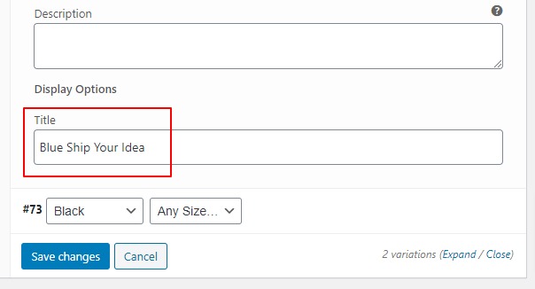 change variation name