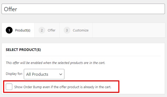 show order bump