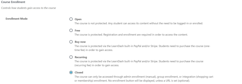 Course Access Mode