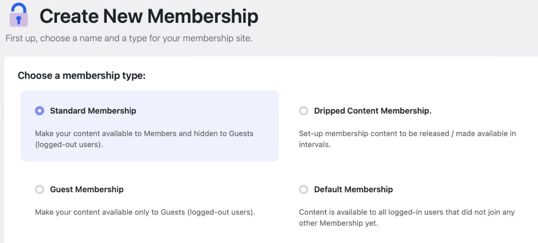 Membership types