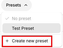 create new presets link in portal.liquidweb.com