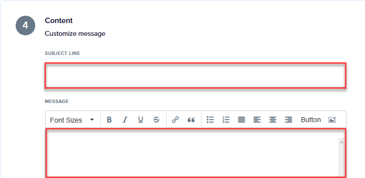 The message content editor in Promoter