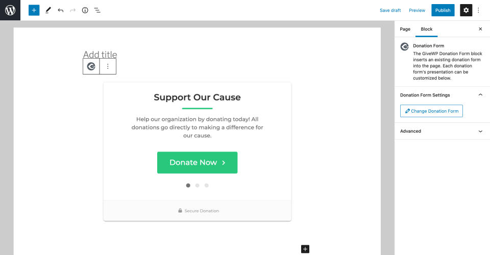 Displayed Multi-Step GiveWP Form within Block]