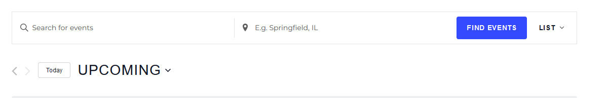 The location search field with custom placeholder text