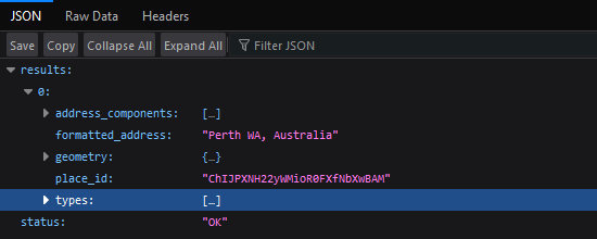 The location search returning a result for the wrong country
