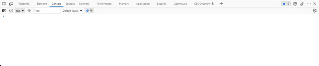 The console for the Microsoft Edge browser