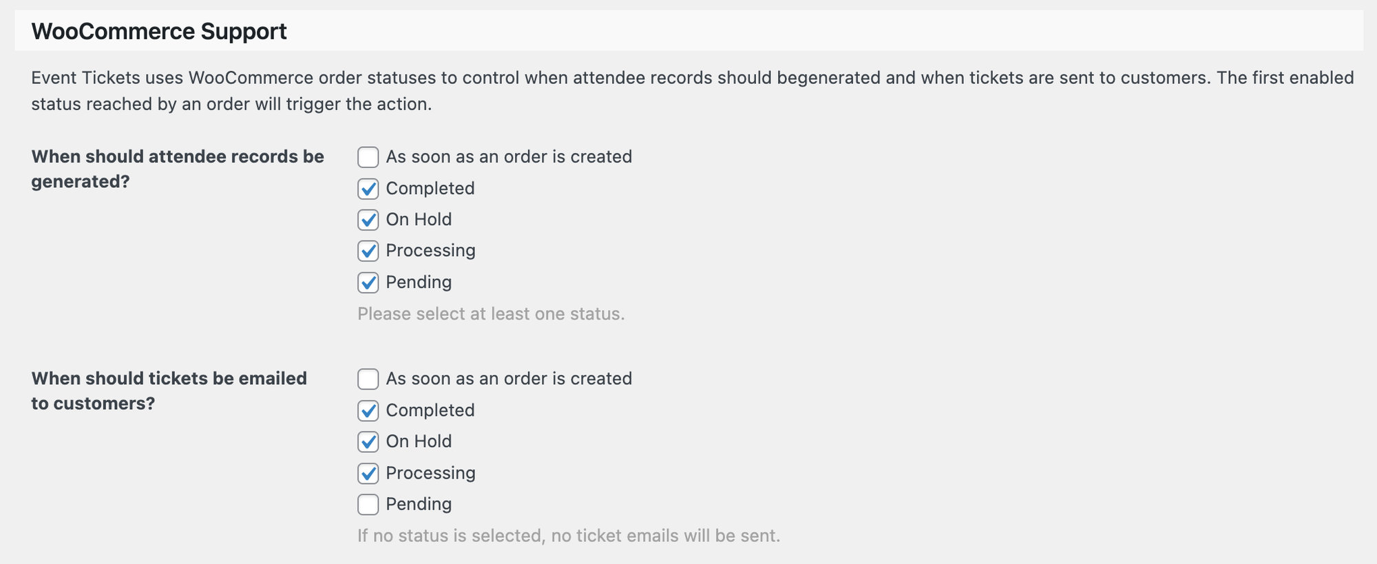 The WooCommerce integration settings within the Integrations tab