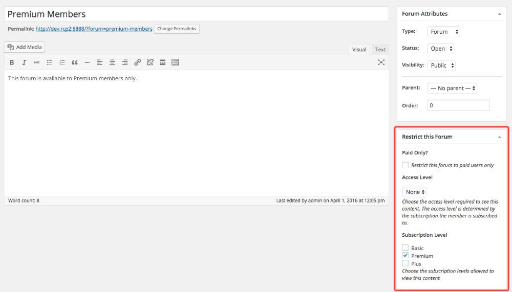 Restricting access to bbPress forums