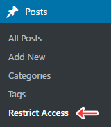 Post type menu item called Restrict Access