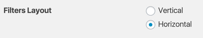 configure filter bar between vertical or horizontal layouts