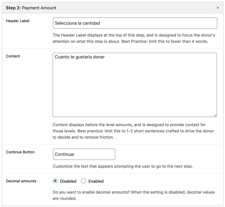 GiveWP Multi-Step Form Step 2