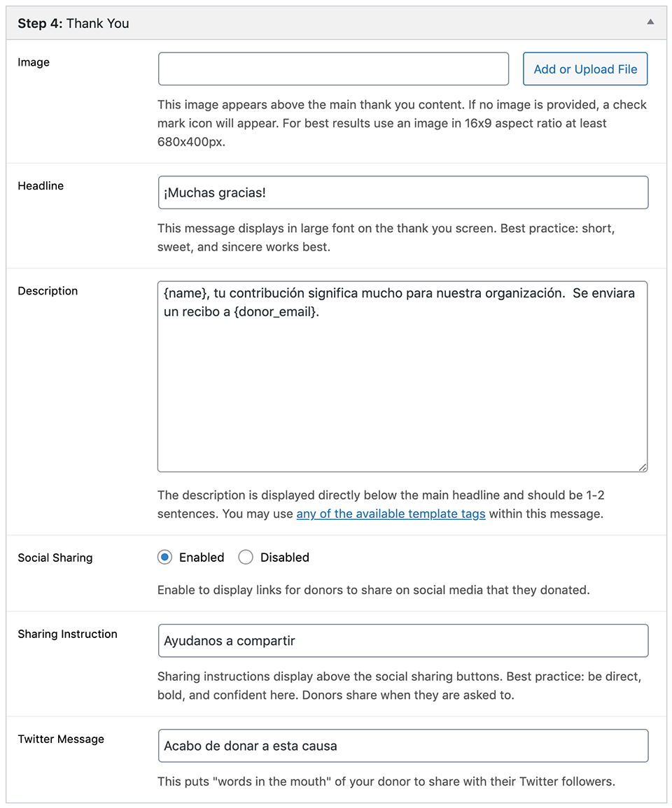 GiveWP Multi-Step Form Step 4
