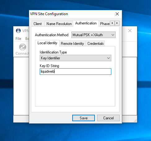 enter liquidweb key id string