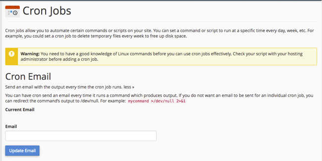 cron email section
