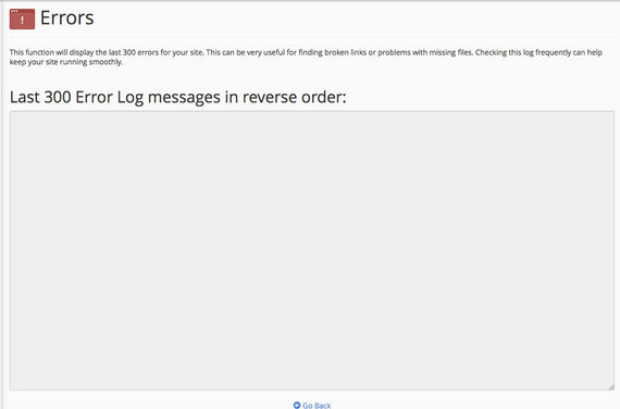 error log home page