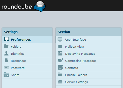 settings tab