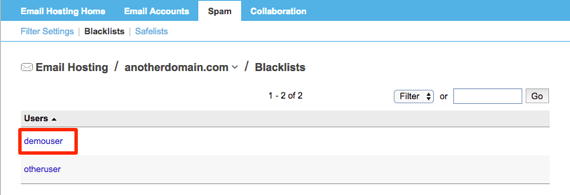 user highlighted