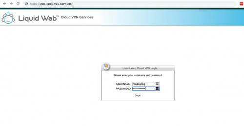 vpn login screen