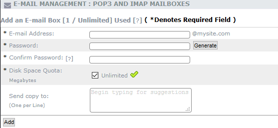 add mailbox screen