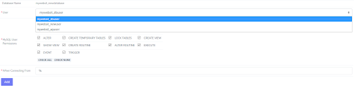 database user permissions form