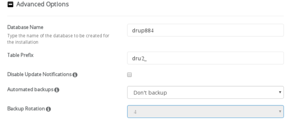 database setup