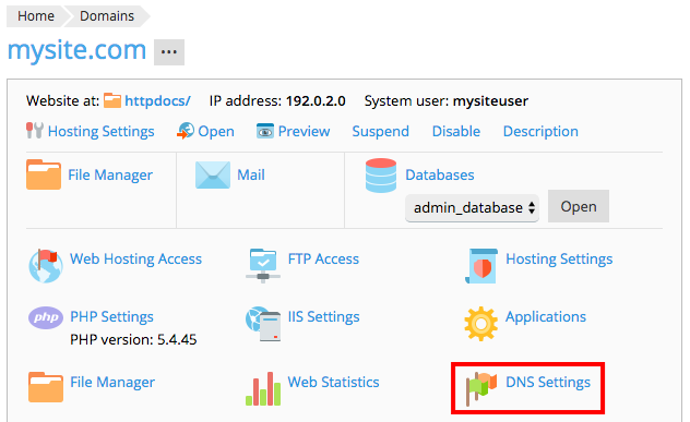 dns settings