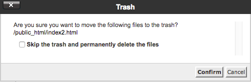 confirm empty trash