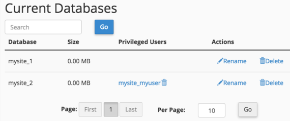 current databases section