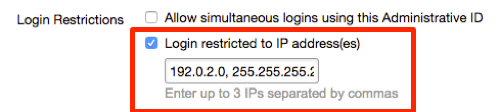 ip restricted login enabled