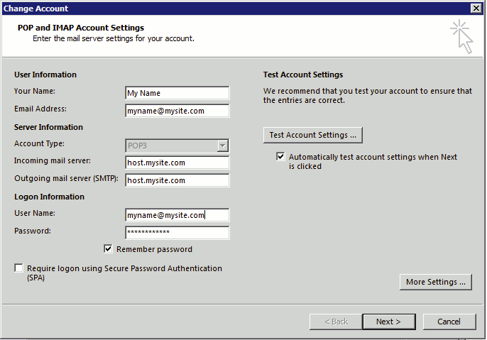 choosing and saving settings