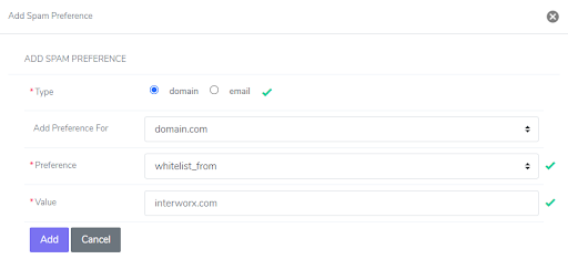 spam preference form