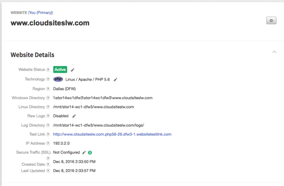 site details open