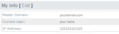 my info screen