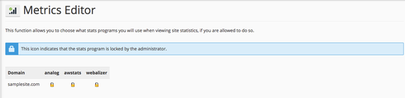 metrics editor