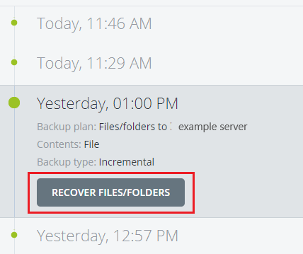 backup timestamps