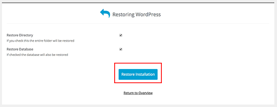 Restore site home