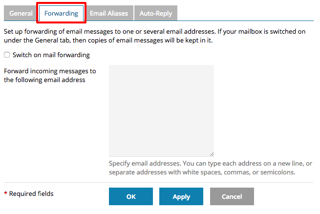 forwarding tab