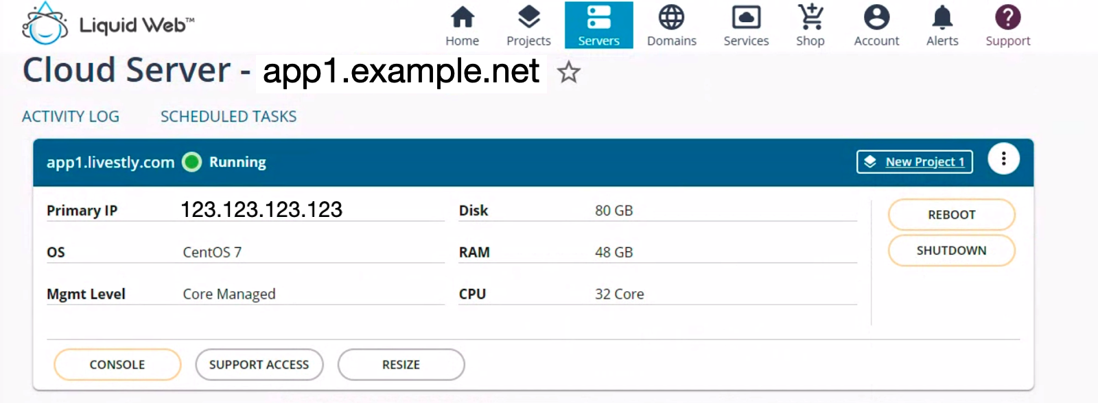 web node example