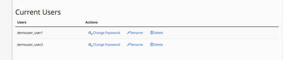 current user section