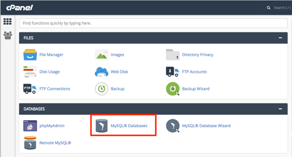 mysql databases link