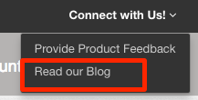 blog link highlighted