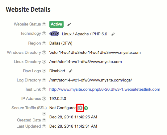 website details