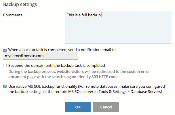 beginning your backup